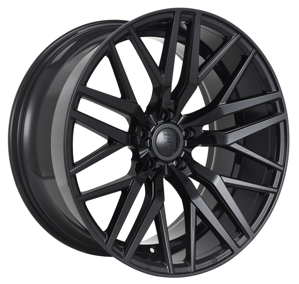 E1508 Gloss Black 20x8.5 ET35 / 20x10 ET35 5x114.3 — Staggered Set of 4