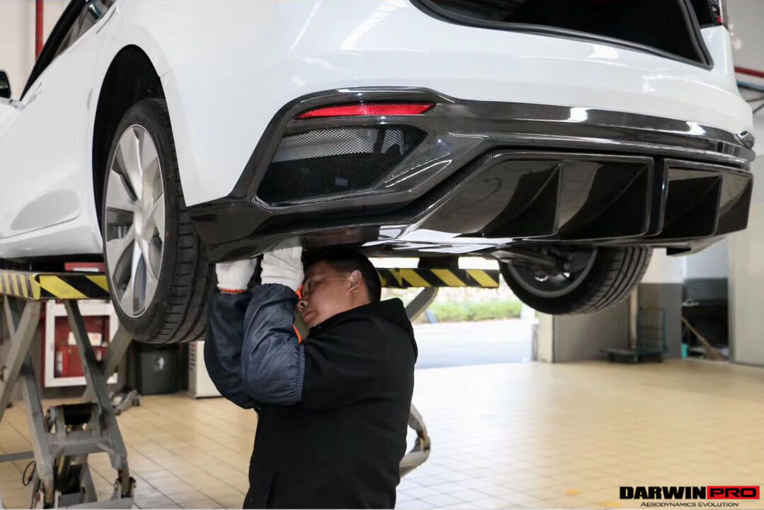 2017-2020 Tesla Model 3 IMP Performance Partial Carbon Fiber Rear Bumper - DarwinPRO Aerodynamics