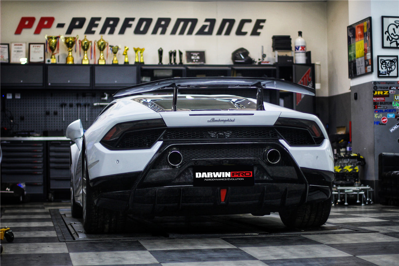 2015-2020 Lamborghini Huracan LP610/LP580 Performante Style Carbon Trunk Spoiler and Engine Hood - DarwinPRO Aerodynamics