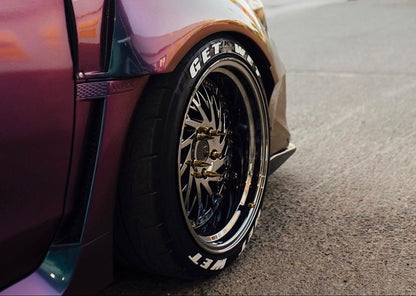 18" Aodhan DS03 Black Vacuum w/ Gold Rivets 5x114.3 ( Square Setup ) ( Set of 4 )