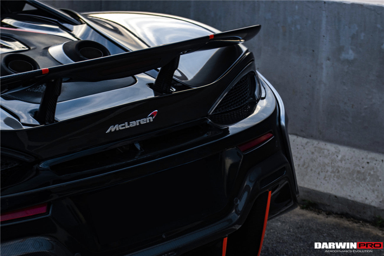 2015-2020 McLaren 540C/570S/570GT 600LT-Style Partial Carbon Fiber Rear Bumper with Diffuser  and Trunk Spoiler and Engine Trunk and Exhaust - DarwinPRO Aerodynamics