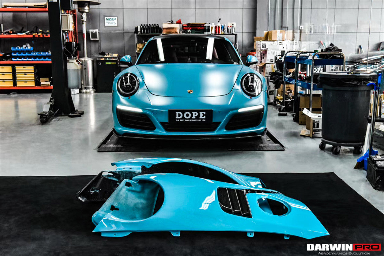 2016-2019 Porsche 911 991.2 Carrera /Targa 4/4S GT2RS Style Partial Carbon Fiber Fender - DarwinPRO Aerodynamics
