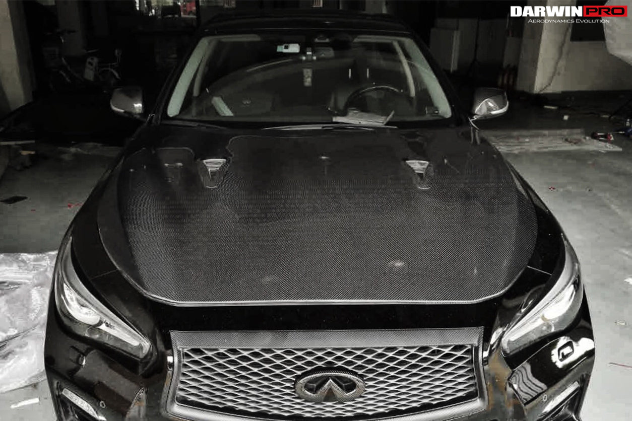 Darwinpro 2014-2022 Infiniti Q50 Sedan EAU ROUGE Style Hood - DarwinPRO Aerodynamics