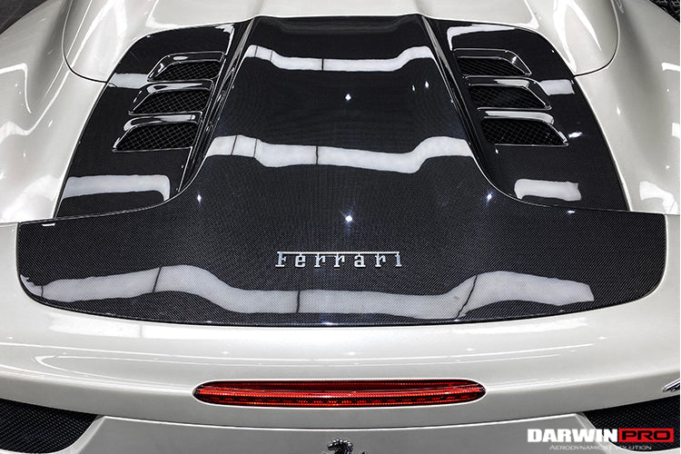 2011-2015 Ferrari 458 Spyder Carbon Fiber Engine Hood Replacement - DarwinPRO Aerodynamics