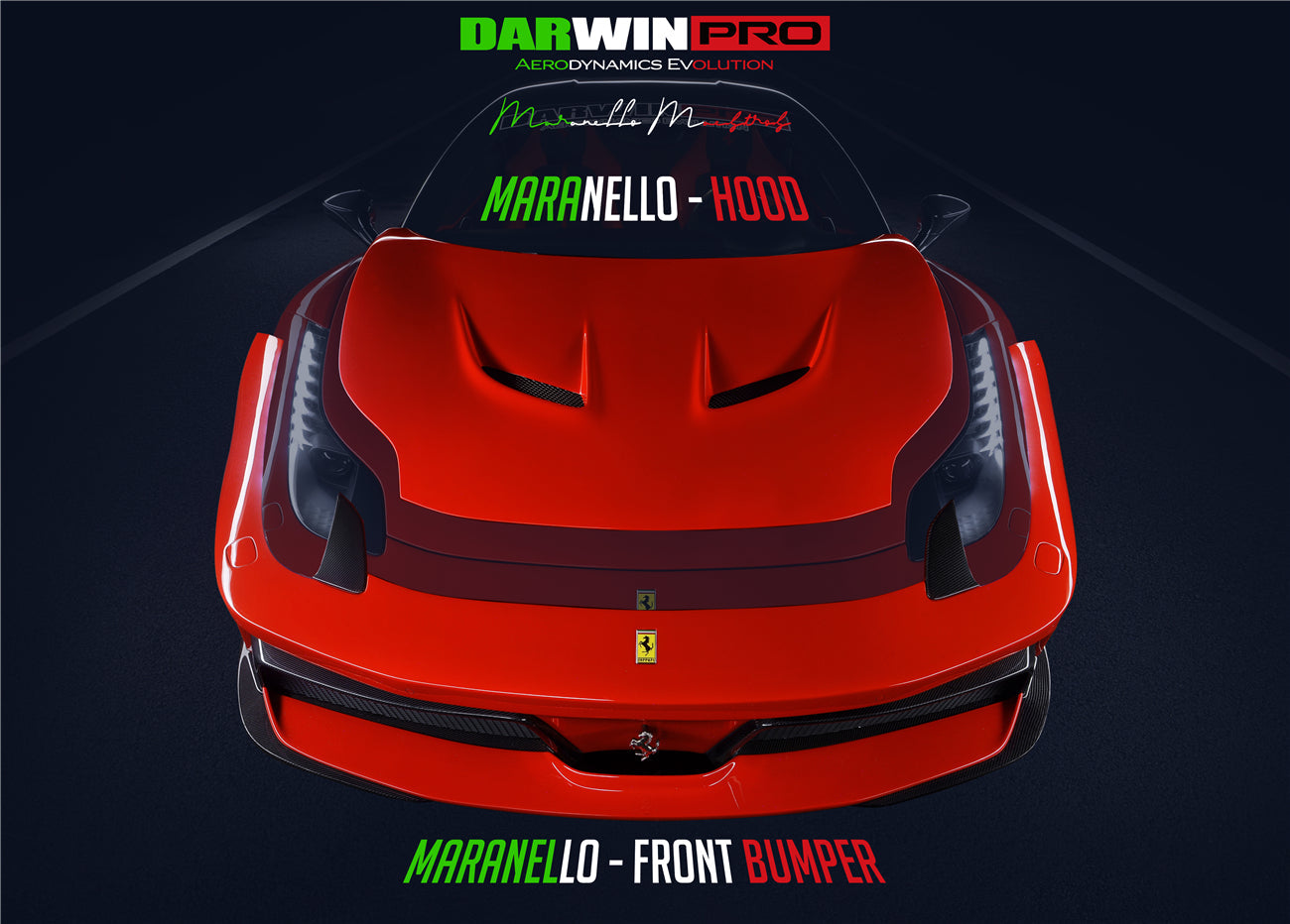2010-2015 Ferrari 458 Coupe BKSS Style Partial Carbon Fiber Full Body Kit - DarwinPRO Aerodynamics
