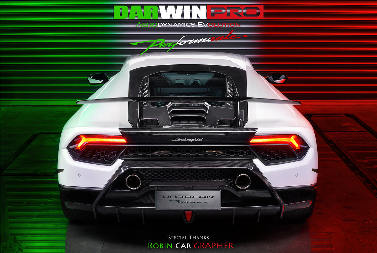 2015-2020 Lamborghini Huracan LP610/LP580 Performante Style Partial Carbon Rear Bumper - DarwinPRO Aerodynamics