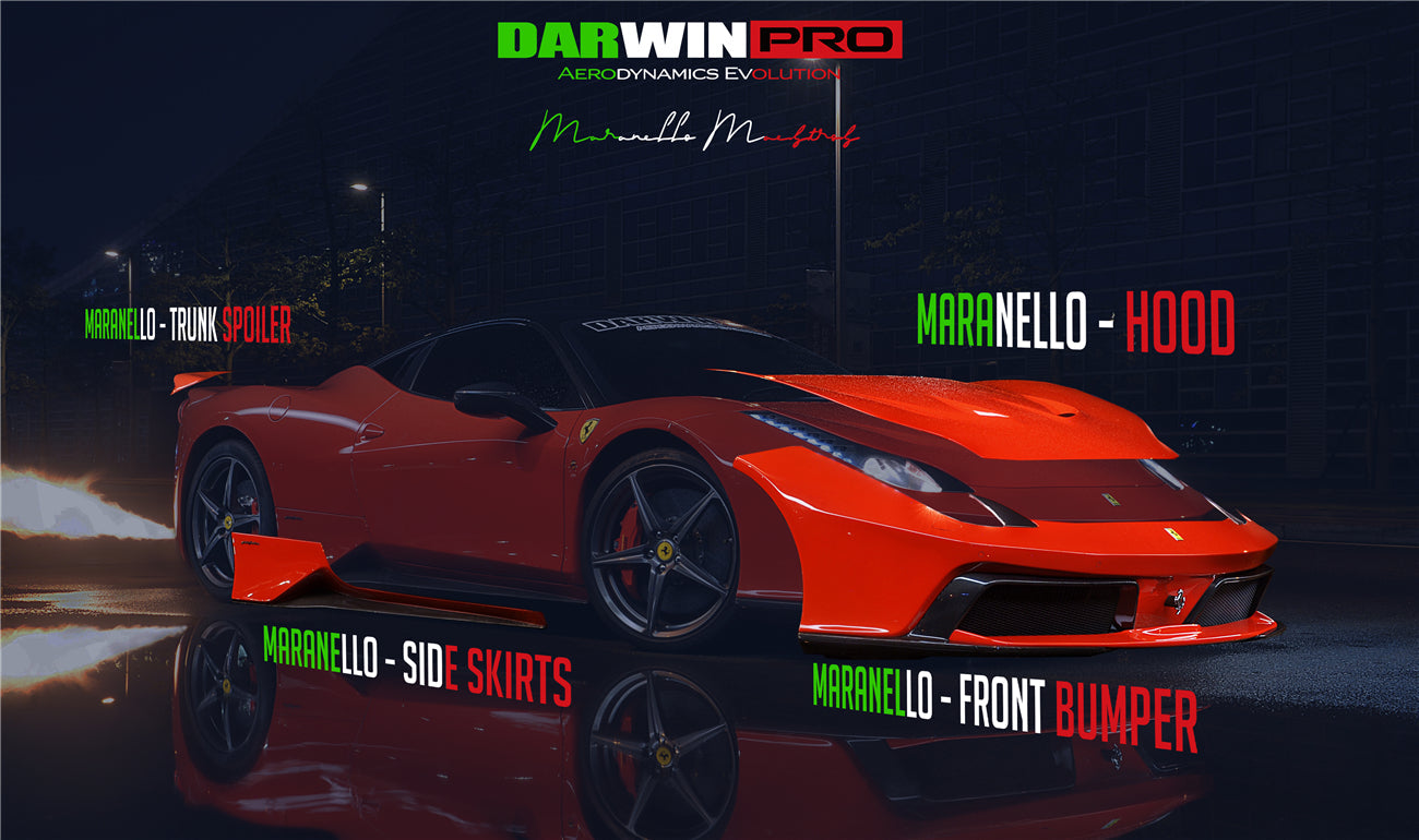 2010-2015 Ferrari 458 Coupe BKSS Style Partial Carbon Fiber Full Body Kit - DarwinPRO Aerodynamics