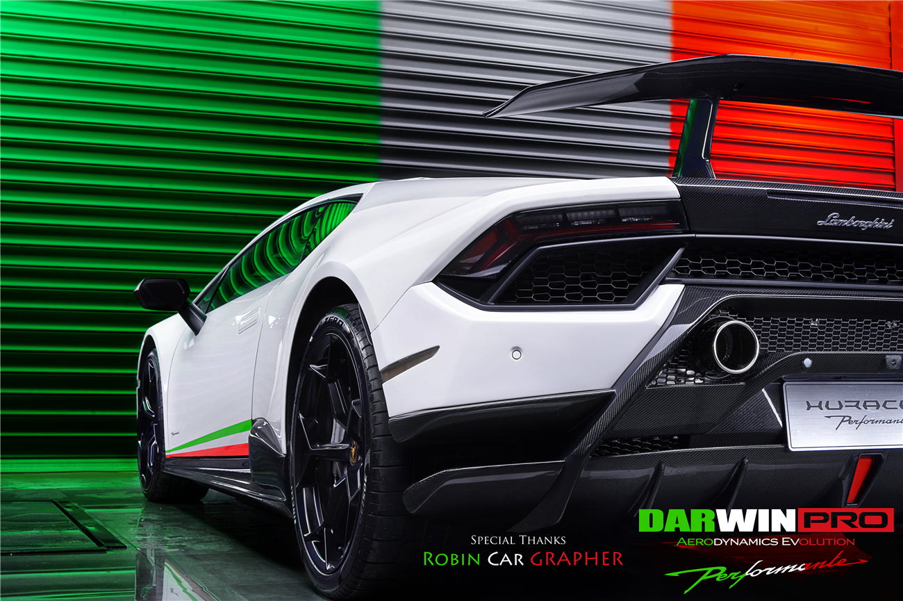 2015-2020 Lamborghini Huracan LP610/LP580 Performante Style Partial Carbon Fiber Aero - Full Kit - DarwinPRO Aerodynamics