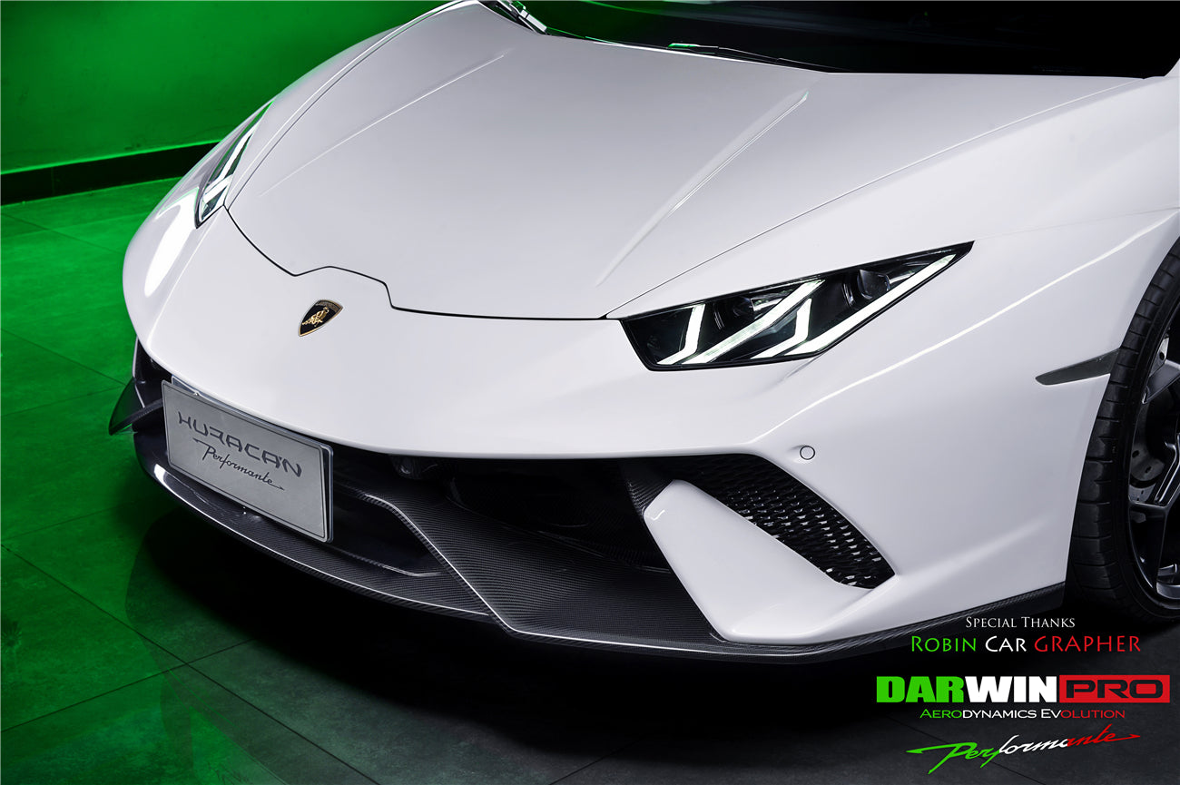 2015-2020 Lamborghini Huracan LP610/LP580/EVO Performante Style Partial Carbon Front Bumper - DarwinPRO Aerodynamics