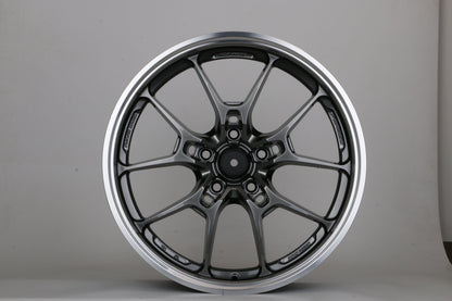 E1304 Hyper Black Machined Lip 17x7.5 ET35 5.114 – (Square Set of 4)