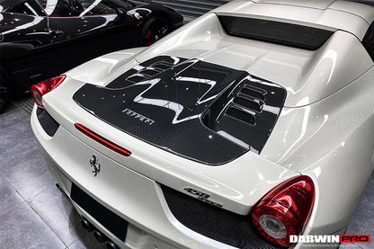 2011-2015 Ferrari 458 Spyder Carbon Fiber Engine Hood Replacement - DarwinPRO Aerodynamics