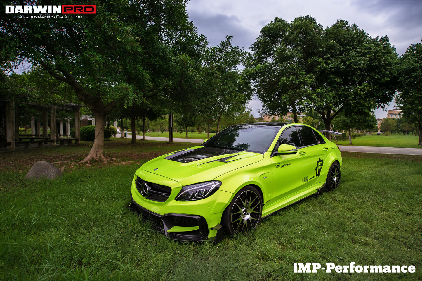 2015-2021 Mercedes Benz W205 C63/S AMG Sedan IMP Performance Partial Carbon Fiber front bumper - DarwinPRO Aerodynamics