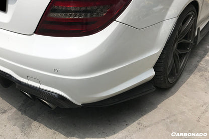 2012-2014 Mercedes Benz W204 C63 AMG RZS Style Carbon Fiber Rear Bumper Caps - Carbonado