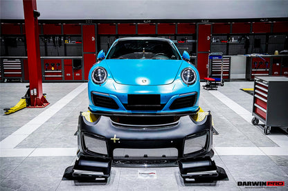 2016-2019 Porsche 911 991.2 Carrera /Targa 4/4S GT2RS Style Partial Carbon Fiber Front Bumper - DarwinPRO Aerodynamics