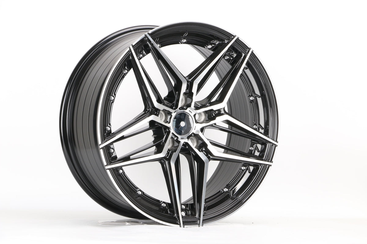 E1515 Black Machined Face 19x8.5 ET35 5.114 – (Square Set of 4)