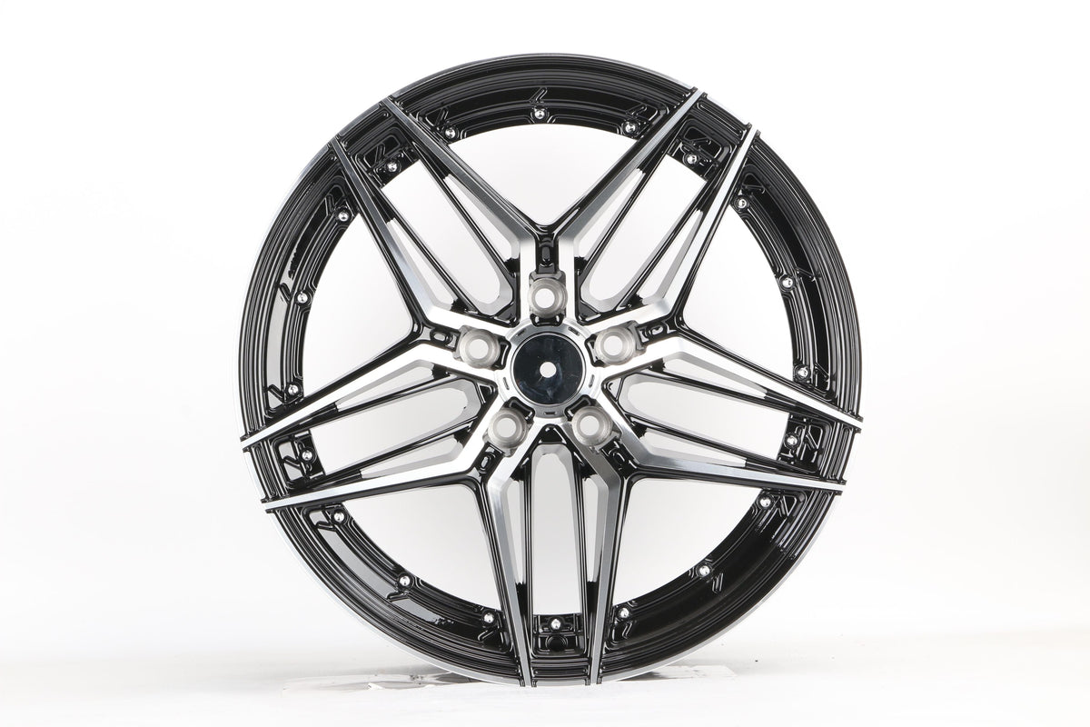 E1515 Black Machined Face 19x8.5 ET35 5.114 – (Square Set of 4)