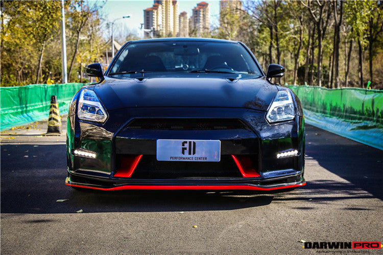 2008-2016 Nissan GTR R35 CBA/DBA Ver15 NSM Style Partial Carbon Fiber Front Bumper - DarwinPRO Aerodynamics