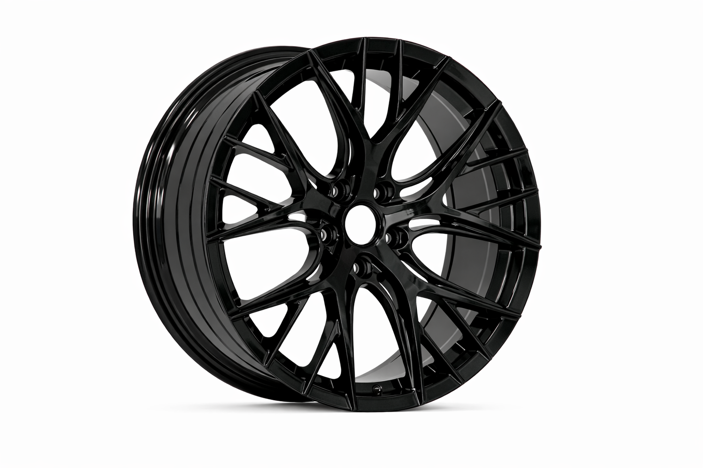 E165 Gloss Black 19x8.5 ET35 5x114.3 - Square Set (4 Wheels)