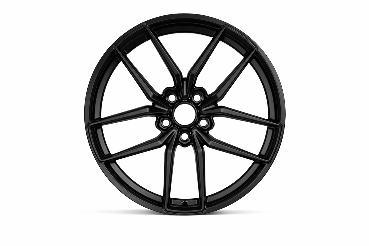 E167 Satin Black 19x8.5 ET35 / 19x9.5 ET41 5x112 — Staggered Set of 4