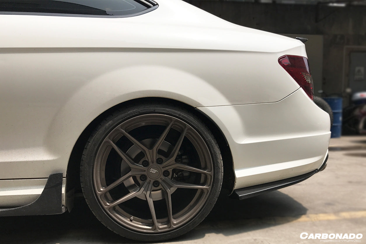 2012-2014 Mercedes Benz W204 C63 AMG RZS Style Carbon Fiber Rear Bumper Caps - Carbonado