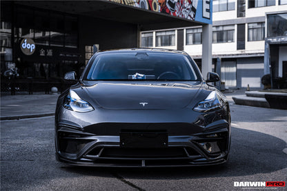 2017-2023 Tesla Model 3 IMP Performance Partial Carbon Fiber Front Bumper - DarwinPRO Aerodynamics