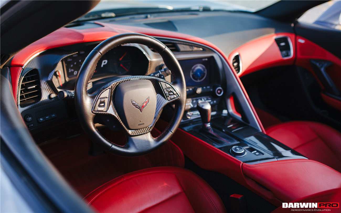 2013-2019 Corvette C7 Z06 Grandsport Dry Carbon Fiber Interior Automatic Manual Control Gear Shift Panel Cover Trim - DarwinPRO Aerodynamics