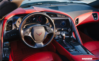 2013-2019 Corvette C7 Z06 Grandsport Dry Carbon Fiber Interior Automatic Manual Control Gear Shift Panel Cover Trim - DarwinPRO Aerodynamics