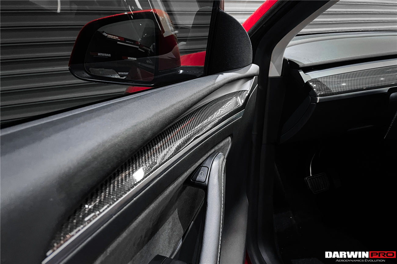 2020-2023 Tesla Model 3/Y OEM Style Autoclave Carbon Fiber Door Trim Interior Replacement - DarwinPRO Aerodynamics
