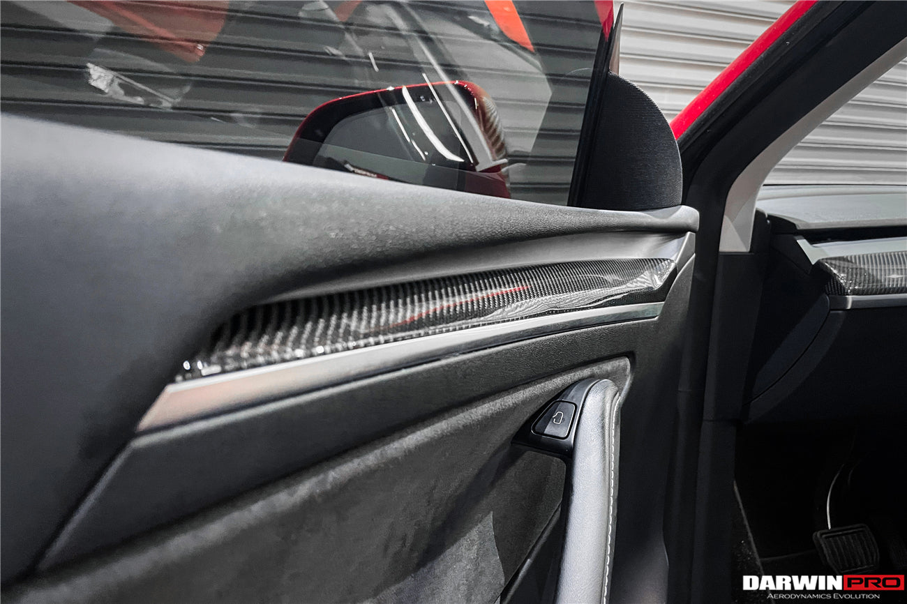 2020-2023 Tesla Model 3/Y OEM Style Autoclave Carbon Fiber Door Trim Interior Replacement - DarwinPRO Aerodynamics