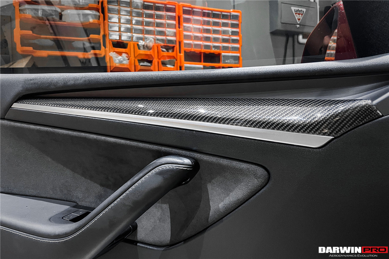 2020-2023 Tesla Model 3/Y OEM Style Autoclave Carbon Fiber Door Trim Interior Replacement - DarwinPRO Aerodynamics