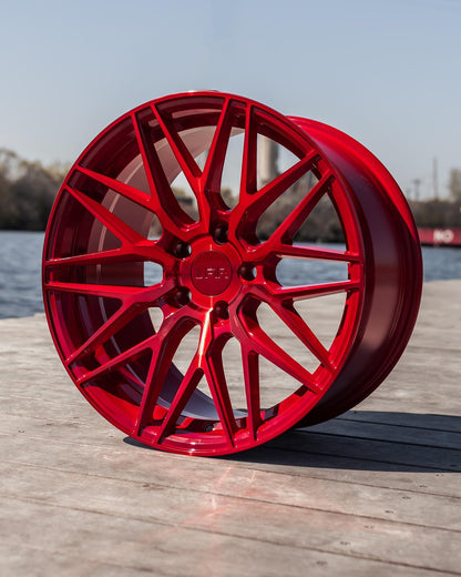 F1R F103 18x9.5 ET40 Candy Red 5x112 – ( Square Set of 4 )