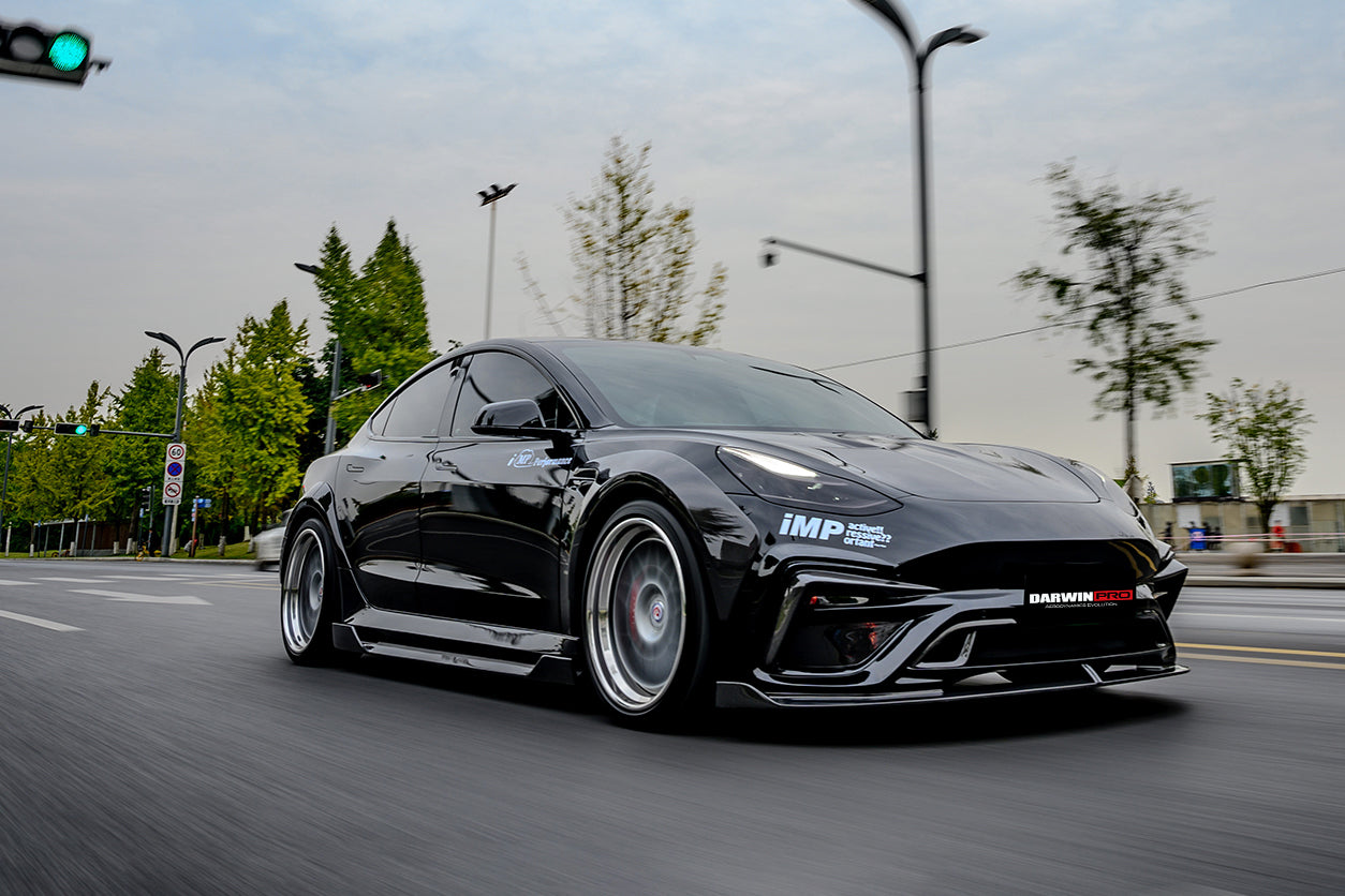 2017-2023 Tesla Model 3 IMP Performance Partial Carbon Fiber Front Bumper - DarwinPRO Aerodynamics