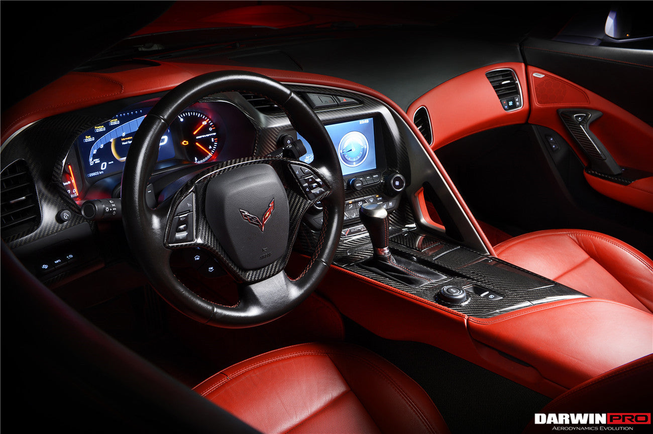 2013-2019 Corvette C7 Z06 Grandsport Dry Carbon Fiber Interior Passenger Window Switch Side Armrest Panel Cover Trim - DarwinPRO Aerodynamics