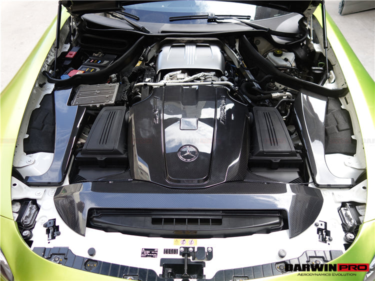 2015-2020 Mercedes Benz AMG GT/GTS Autoclave Carbon Fiber Engine Cover Replacement - DarwinPRO Aerodynamics
