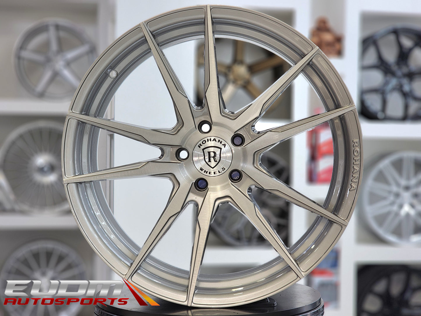 Rohana RFX2 20x11 ET43 Brushed Titanium 5x112 – (Square Set of 4)
