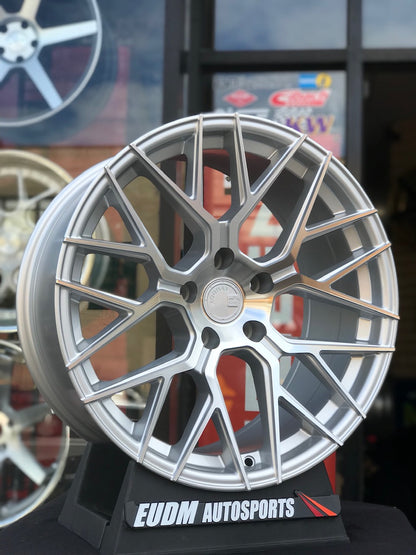 20" Aodhan AFF9 Gloss Silver Machined Face 5x120 ( Staggered Setup ) ( Set of 4 )