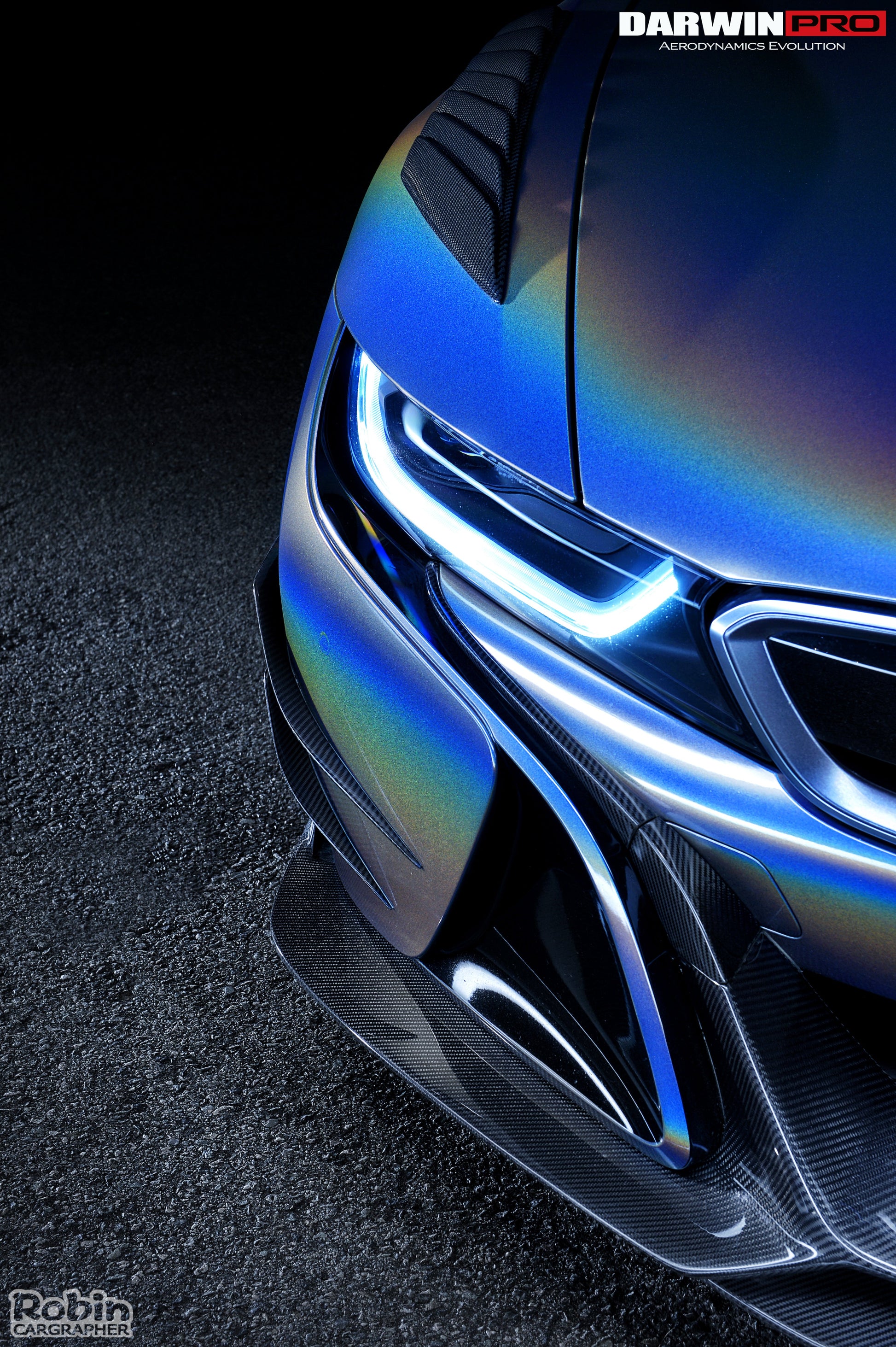 2014-2018 BMW i8 BZK Carbon Fiber Front Canards - DarwinPRO Aerodynamics