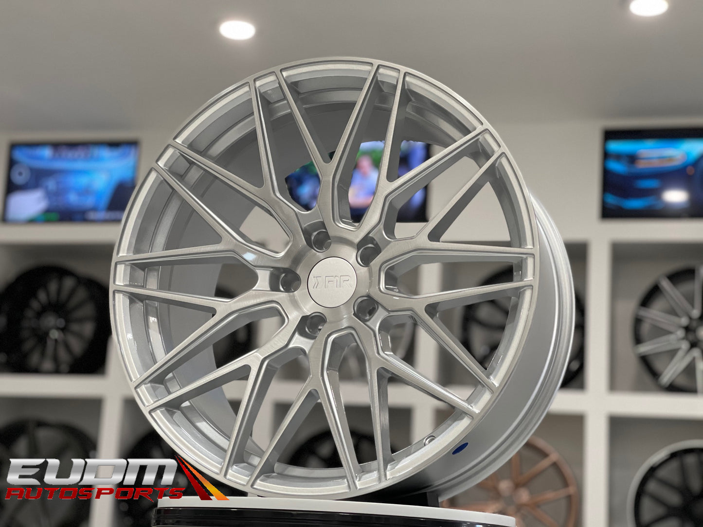 20" F1R F103 Gloss Silver 5x114.3 ( Staggered Setup ) ( Set of 4 )