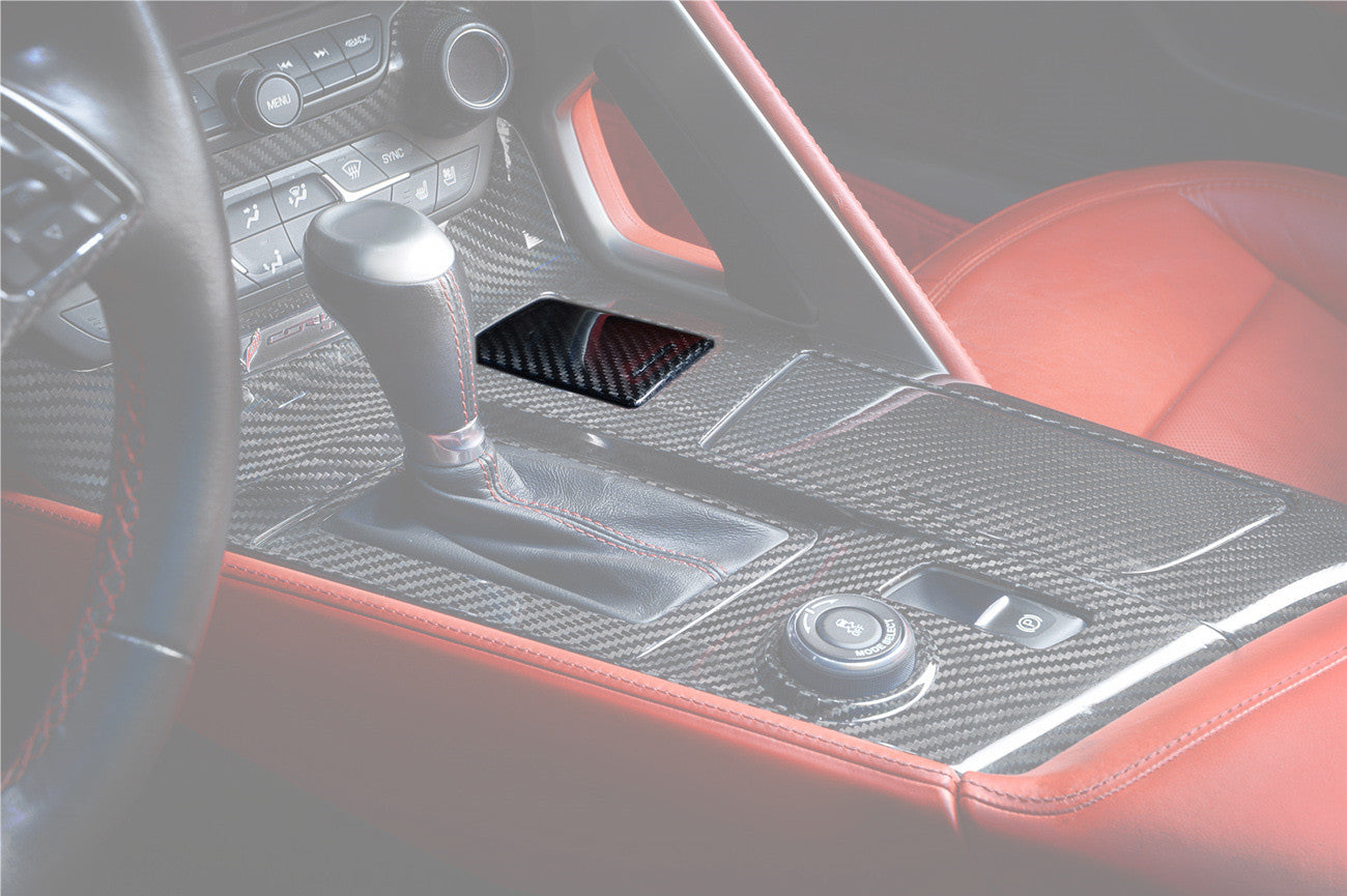 2013-2019 Corvette C7 Z06 Grandsport Dry Carbon Fiber Interior Cup Holder Cover Panel Trim - DarwinPRO Aerodynamics