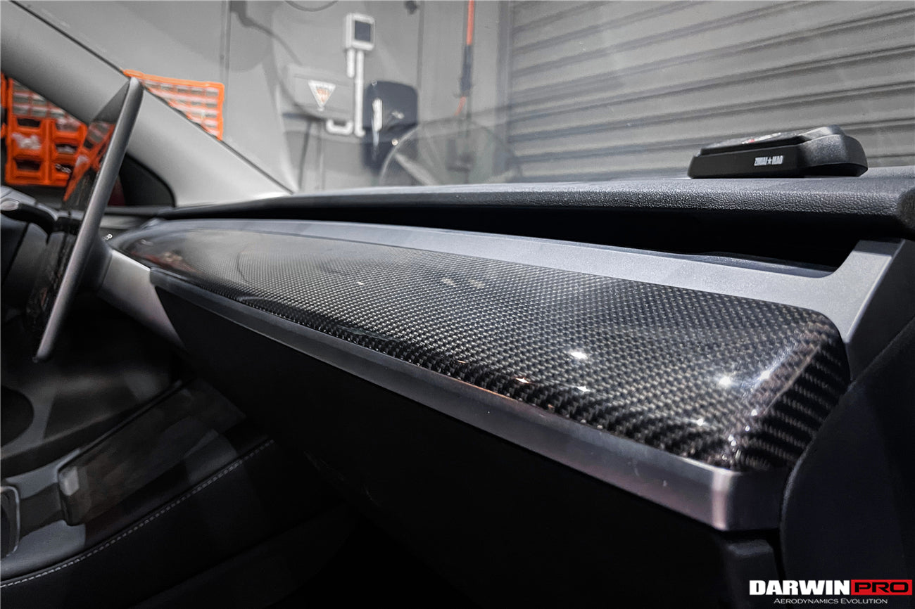 2020-2023 Tesla Model 3/Y OEM Style Autoclave Carbon Fiber Dashboard Trim Interior Replacement - DarwinPRO Aerodynamics