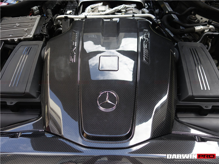 2015-2020 Mercedes Benz AMG GT/GTS Autoclave Carbon Fiber Engine Cover Replacement - DarwinPRO Aerodynamics