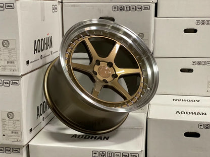 Aodhan DS09 Bronze w/Machined Lip - 19x8.5 +35 5x114.3 (Square Set of 4)