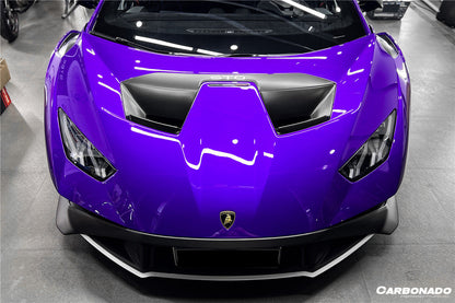 2021-UP Lamborghini Huracan STO Dry Carbon Fiber Hood Vents - Carbonado