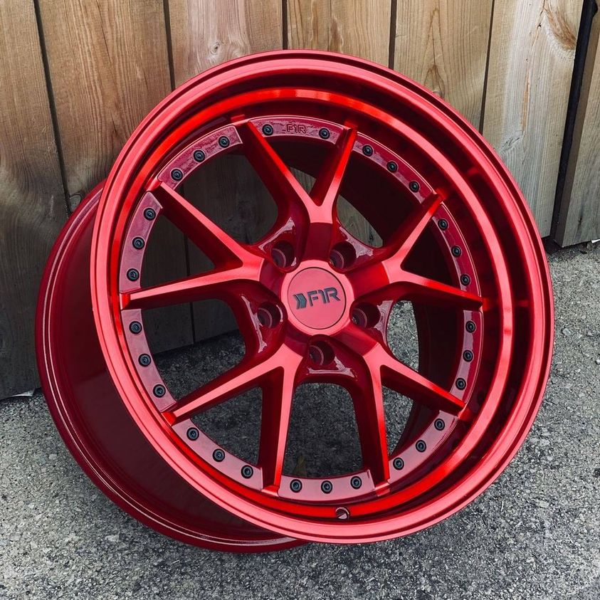 18" F1R F105 Candy Red 5x114.3 ( Square Setup ) ( Set of 4 )