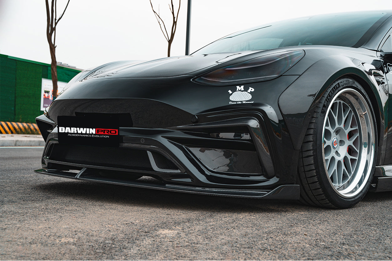 2017-2020 Tesla Model 3 IMPII Performance Partial Carbon Fiber Full Body Kit - DarwinPRO Aerodynamics