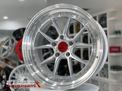 Aodhan DS08 Silver w/Machined Face - 19x8.5 +35 5x120 (Square Set of 4)