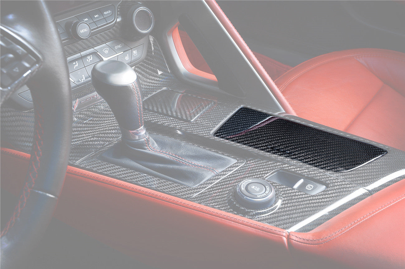 2013-2019 Corvette C7 Z06 Grandsport Dry Carbon Fiber Interior Cup Holder Cover Panel Trim - DarwinPRO Aerodynamics