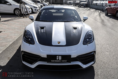 2016-2023 Porsche 718 Cayman/Boxster BKSS Style Partial Carbon Fiber Front Bumper - DarwinPRO Aerodynamics