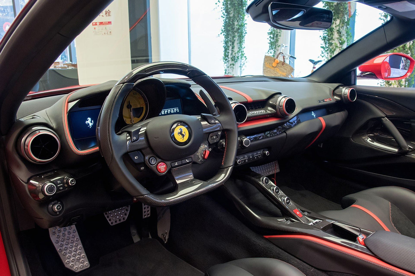 2017-2024 Ferrari 812 Superfast & GTS OE Style Dry Carbon Fiber AC Panel Trim - Carbonado