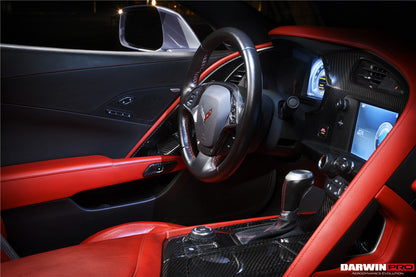 2013-2019 Corvette C7 Z06 Grandsport Dry Carbon Fiber Interior Dashboard Panel Decor Cover Trim - DarwinPRO Aerodynamics